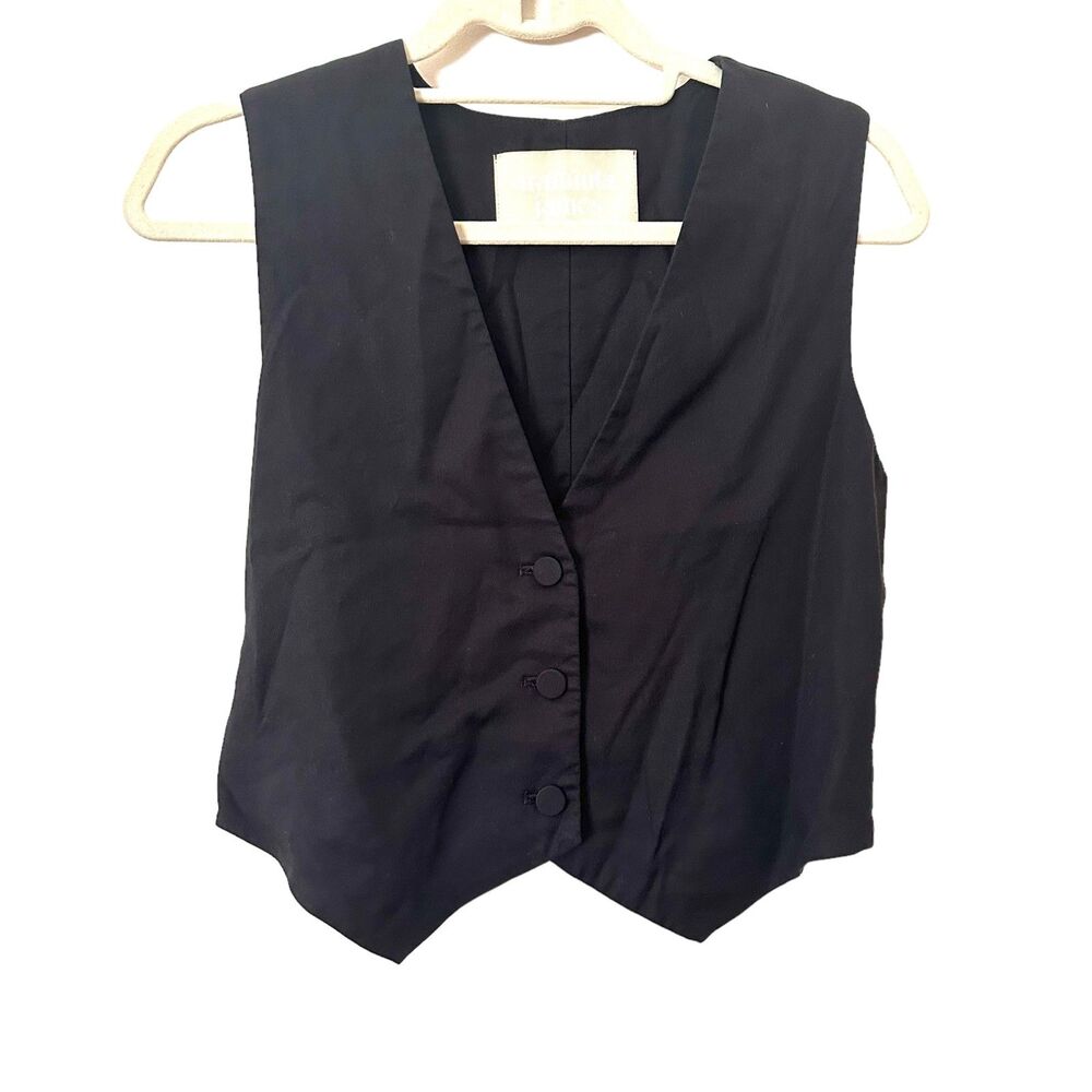 ARAMINTA JAMES Buttoned Vest Black Sz Medium